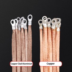 2.5mm² – 6mm² Copper Flat Braid Line Earth Ground Lead Strap Cable Wire 100 Pcs