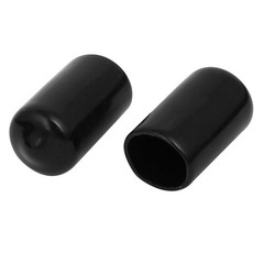11mm Inner Dia Rubber Hose End Cap Screw Thread Protector Cover Black 50pcs