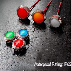 4PCS 110V 20mA Energy Saving Metal Indicator Light Waterproof Indi Color: Blue
