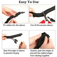 Split Cord Protector Wire Cable Sleeve A/C line Wrapping Cover Management Lot
