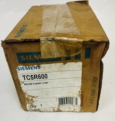 SIEMENS NO. TC5R600 BREAKER LUG TERMINAL PD/RD CU BODY LUG 5 W 600 KCMIL