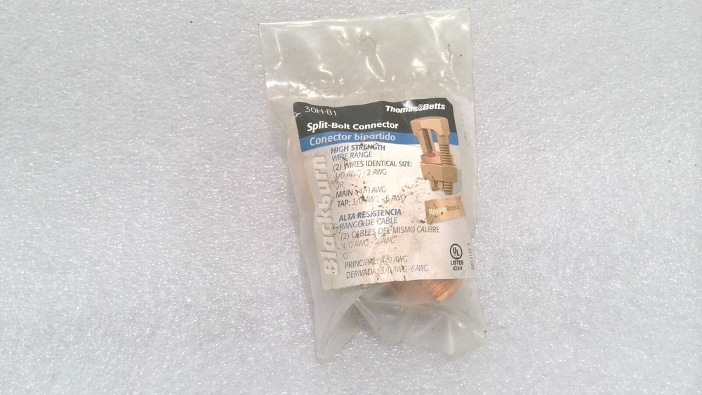 THOMAS & BETTS 30H-B1 SPLIT-BOLT CONNECTOR, 4/0-2AWG