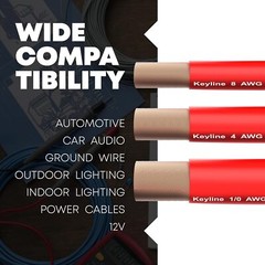 1/0 Gauge Wire – 25ft Red | Amp Wire, Battery AWG Red, red