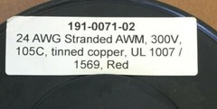 ALLIED WIRE AND CABLE 07-24-7T-2 1000′ HOOK UP WIRE 24 AWG RED