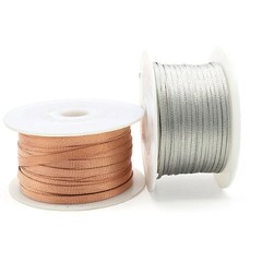 Tinned/Bare Copper Flat Wire Metal Shielding Braided Sleeving Wide Ground Strap