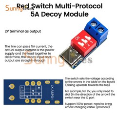 Type-C PD Fast Charging Decoy Trigger Module 5V 9V 12V 20V Adjustable Voltage 5A