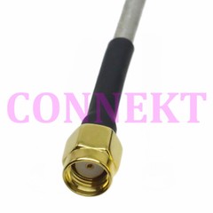 RP-SMA male to RP-SMA male crimp RG402 0.141″ Semi-rigid cable pigtail 50cm
