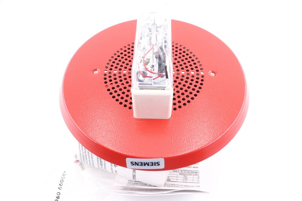 SIEMENS 500-636062 SET-MC-CR RED FIRE ALARM CEILING SPEAKER/STROBE