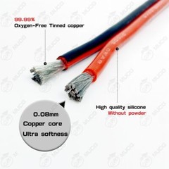 Silicone Wire 2 Pin Cable Electric 28-8awg Insulated Automotive Black Red Flat