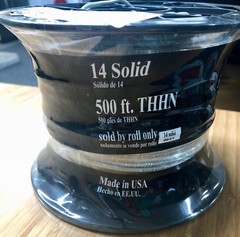 New Encore Wire 14 Solid Copper Gray 500ft THHN/THWN-2 Insulated Wire Spool