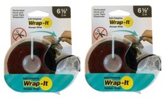 NEW 2-Pk Wrap-It Storage 400-6BLTD Self-Gripping Perforated Hook/Loop 6.5ft Tape