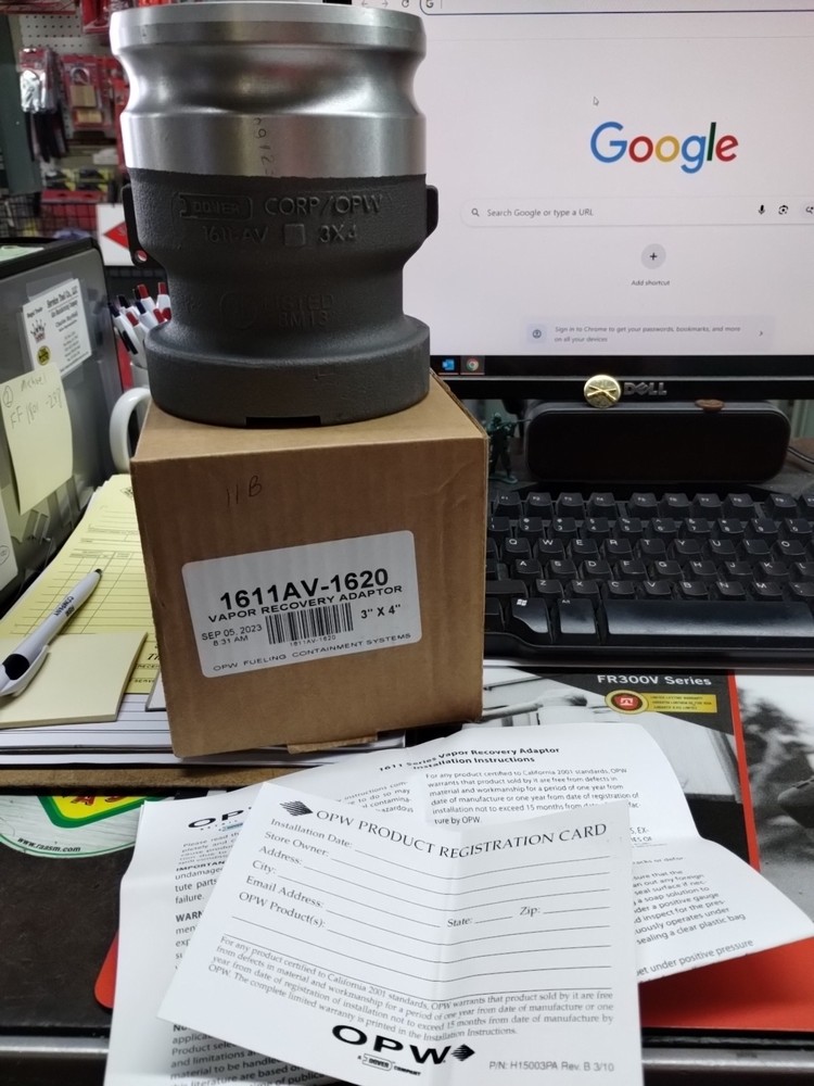 OPW 1611AV-1620 Oil / Gas Vapor Recovery Adaptor Dover Manufacturing **NEW**