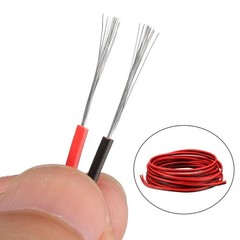 Red Black Wire 2pin Extension Cable Cord 22 AWG Parallel Wire 3 Meters Length