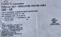 nVent/Raychem EM2-XR ElectroMelt Self-Regulating De-icing Cable 40W/ft 277V /1ft