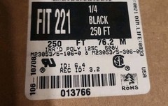 Alpha Wire FIT-221-1/4 Black 1/4in-to-1/8in 2:1 Heat Shrink Tubing 250 Ft