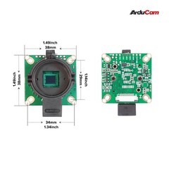 Arducam for Raspberry Pi HQ Camera Module,12.3MP camera+No lens, Black