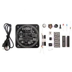 DIY Rotating LED Alarm Electronic Digital Clock Kit Learning Board 5V DS1302