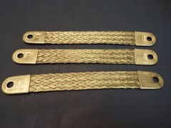 (3) 8 1/2″ LONG 1″ WIDE X 1/8″ TINNED COPPER GROUND STRAP, BRAIDED, QUALITY!