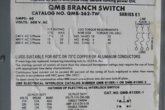 😏 SQUARE D 60 AMP BUS PLUG 600 VAC 3∅ 50 HP 3 POLE 3 PLUG QMB-362-TW