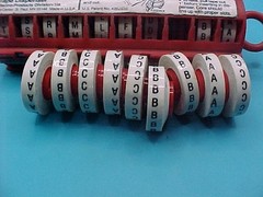 3M SCOTCHCODE WIRE MARKER TAPE DISPENSER AND TAPE 9 ROLLS SD