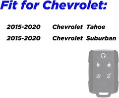 5-Button Key Fob Case Compatible with 2015-2020 Tahoe Suburban Yu Model: Black