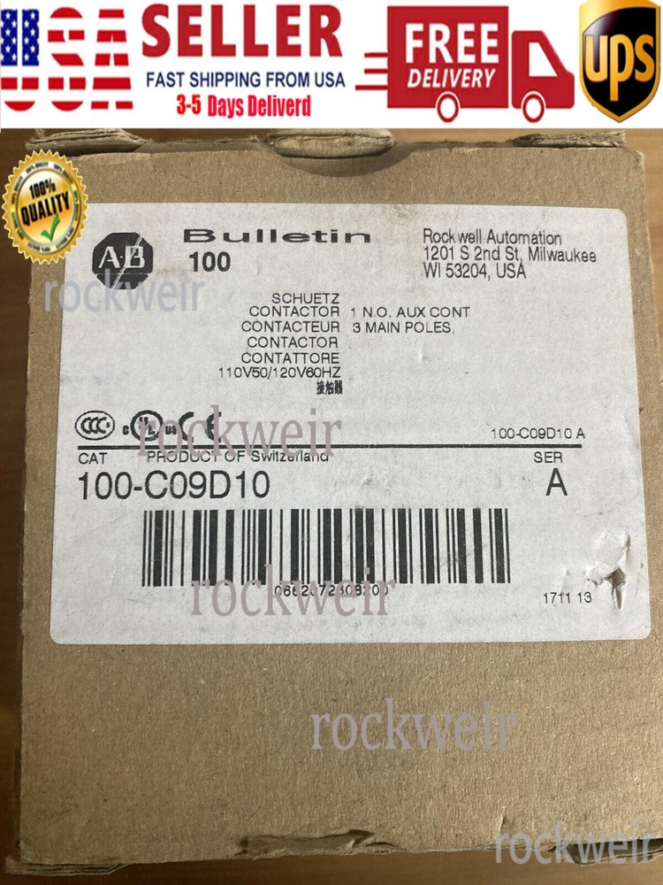 ALLEN-BRADLEY 100-C09D10 IEC CONTACTOR 9 AMP 120VAC NEW IN BOX