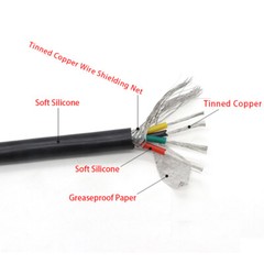 Soft Silicone Rubber Shielded Cable Insulated Flexible Copper Wire Sq 0.3-2.5 mm