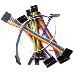Dupont Jumper Wire 2.54mm Rainbow Cable Ribbon Female-Female 1P-10 Pin 10cm-50cm