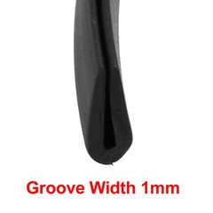 2M L 1mm Groove Wide 13mm Height Rubber Hollow Air Sealed Seal Strip Black
