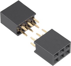 50 Pcs 2.54mm Pitch 2×3 Pin Double Row Straight Header Connector Female Pin