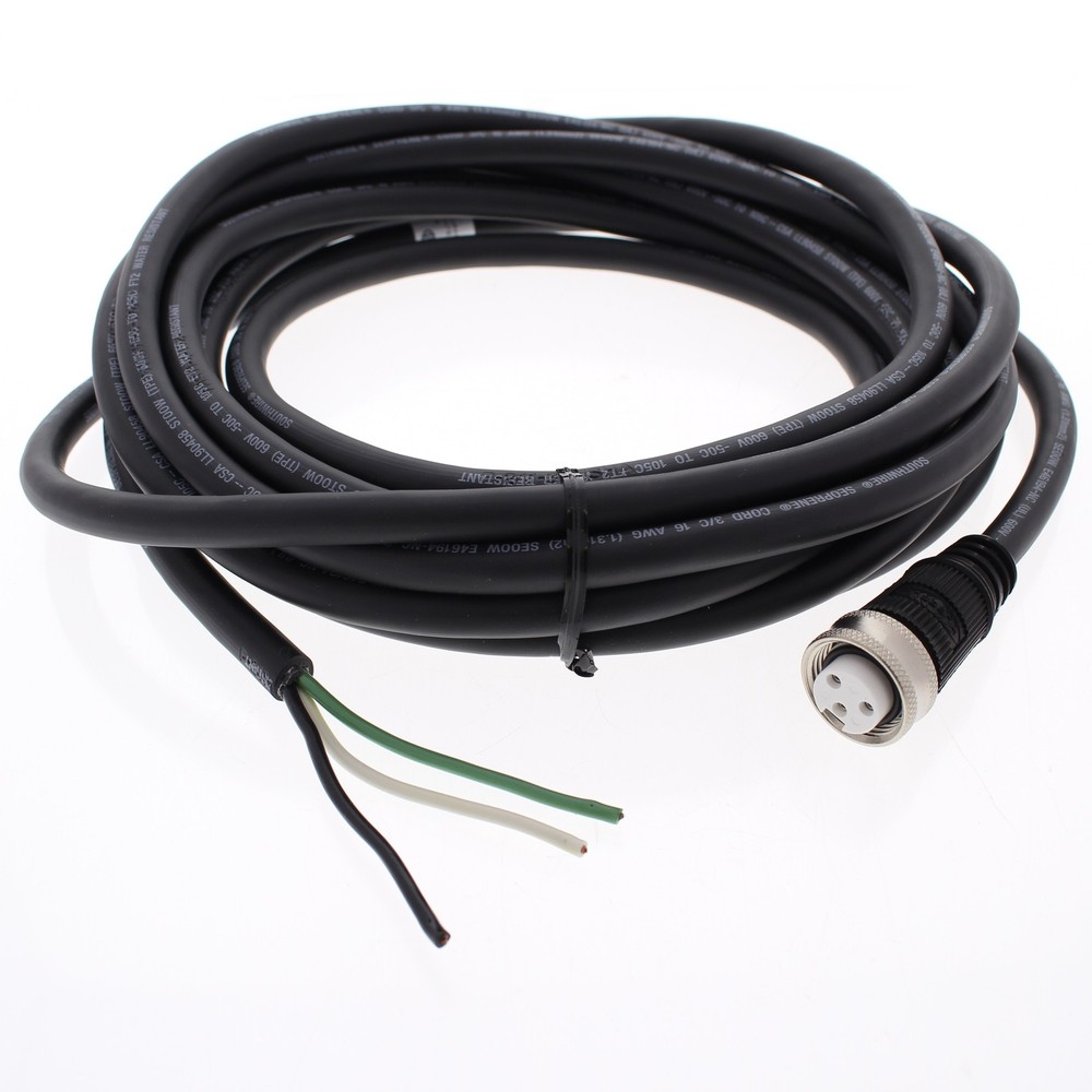 Hubbell 20′ Mini-Quick Female Plug Straight Cable #16/3 AWG STOOW R/A HCMS03120