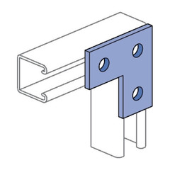 Power-Strut PS-718-ZD, 3-1/2″ x 3-1/2″, 9/16″ Hole, 3-Hole, Angle Fitting, 1pc