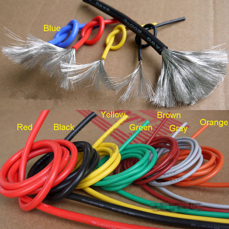 5 Meters 28/30/24/26/22 AWG Flexible Silicone Wire Super Soft RC Cable UL