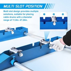 Cable Drum Roller Reel Dispenser Wire Dispenser Cable Roller Stand 3307 LBS