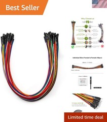 Solderless 30cm Multicolored Jumper Wires – 40pcs Female to Female Connectors