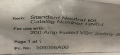 HN64 Siemens 200A Neutral Kit -New Open Box.