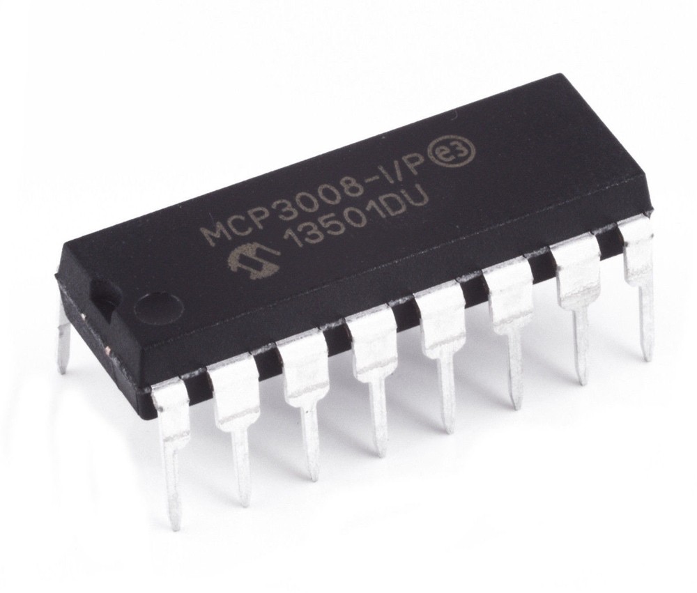 5PCS Microchip MCP3008-I/P MCP3008 8-Channel 10-Bit A/D Converters SPI New IC
