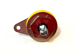 1pcs Switchcraft 3501FR RCA Phono Jack – Rear Mount, Yellow Insulator, USA Made