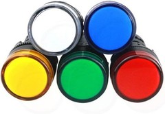 LED Indicator Light Green Yellow Red Blue White AC DC AD16 22D/S Mounting Hole