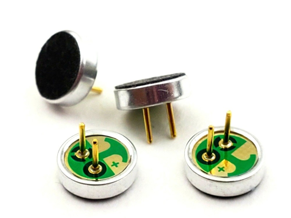 Lot of 4 ICC Intervox MEO-618PN-02-643 Miniature Microphones 6mm x 1.8 mm 2 Volt