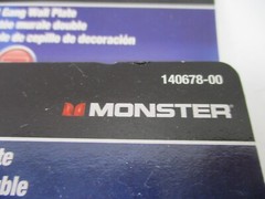 Monster 140678-00 Home Theater Wall Plate, Dual Gang, Black, Lot Of 2!!