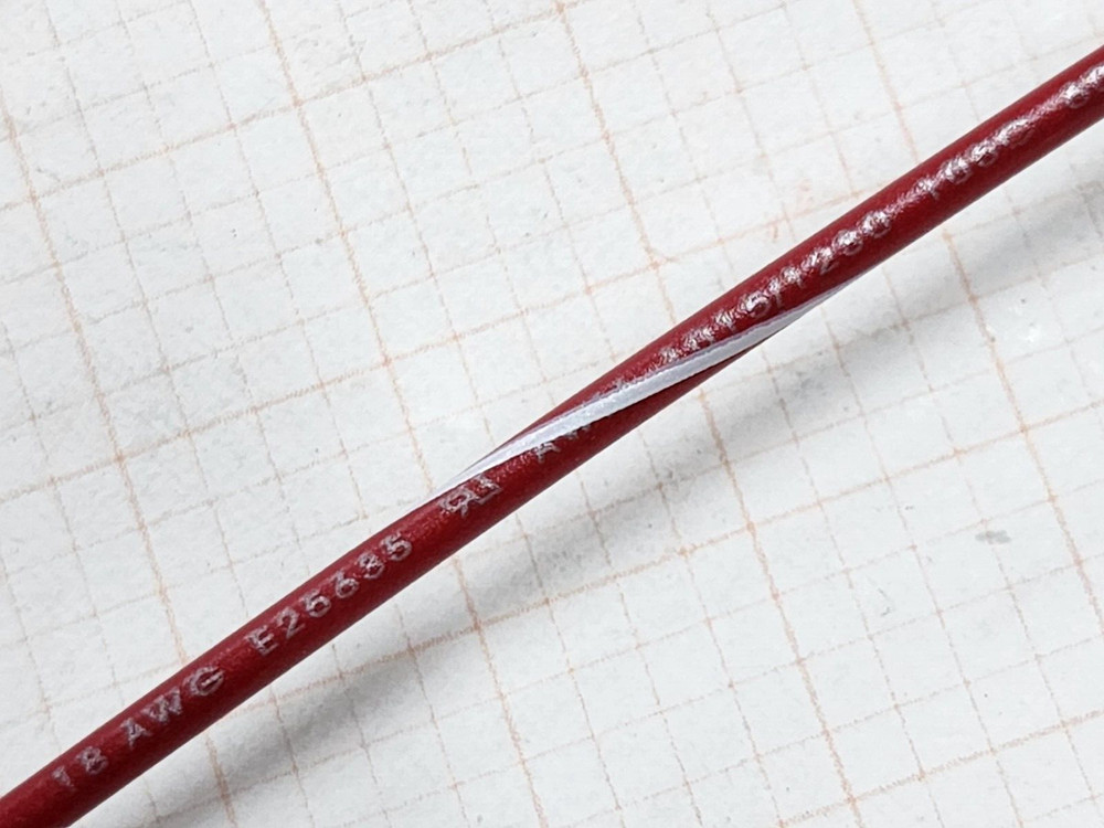 Atlas Wire #18awg Solid UL-1015/1230 Hook-Up/Lead Wire Red w/ White Spiral /50ft