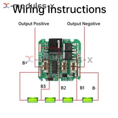 4S 16.8V 30A 18650 Li-ion Battery Protection Board BMS Dual MOS for Power Tools