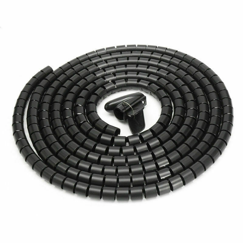 2M 5M Cable Tidy Wire Kit PC TV Organising Wrap Cover Spiral Tube Office Home US