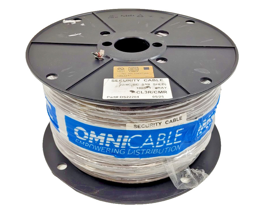 Omnicable CL3R/CMR PVC Shielded Cable 22 AWG 4 CON 22/4 300V BC STR (1000FT)