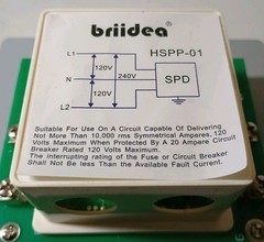 Briidea Surge Protection Panel 120V/240V L-N 800Vpk L-L 1200Vpk Whole House NEMA