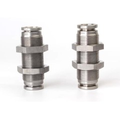 Pneumatic Bulkhead Connector Stainless Steel/Copper Nickel Plated Push Fitting
