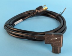 LOT OF 10 L6-20 TO RIGHT ANGLE C15 SERVER POWER CORDS: 250v, 12’ |010-7246916