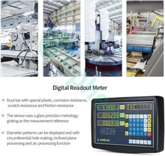 2 Axis Digital Readout Linear Scales DRO Display 5um for Bridgeport Mill Lathe