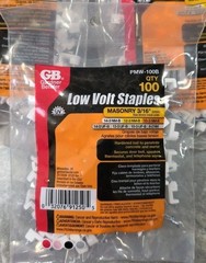 Lot of 5 – Gardner Bender PMW-100B – 100 Low Volt Staples Masonry 3/16″